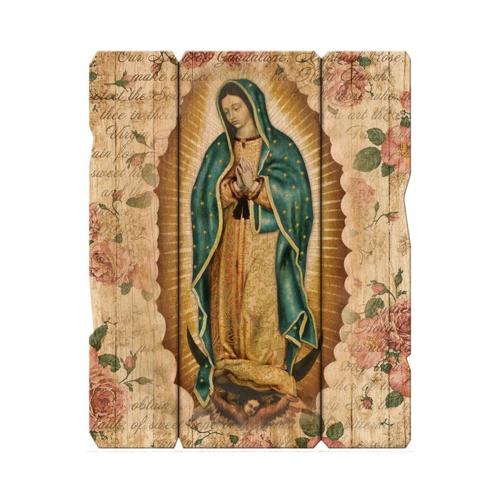 Our Lady of Guadalupe Small Vintage Plaque with Hanger