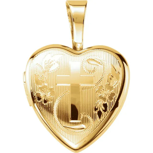 14K Yellow Gold-Plated Locket with Chain Options