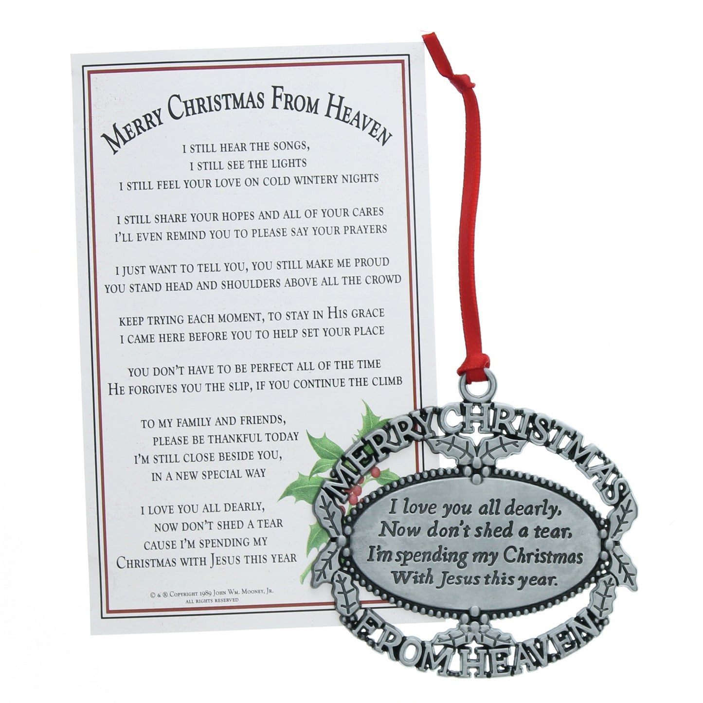 Merry Christmas from Heaven Pewter Ornament