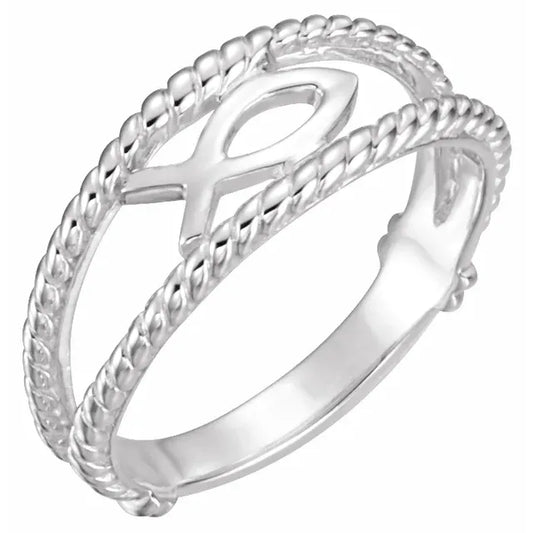 Sterling Silver Ichthus (Fish) Ring