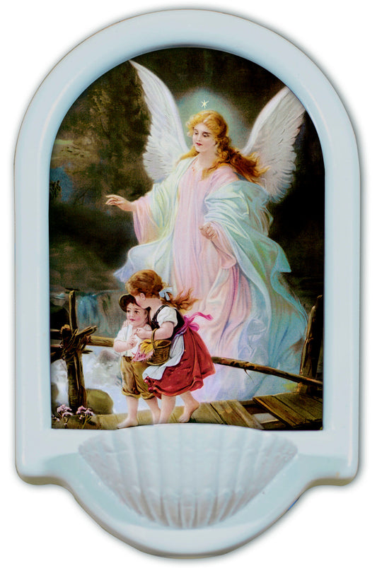 Guardian Angel Blue Holy Water Font