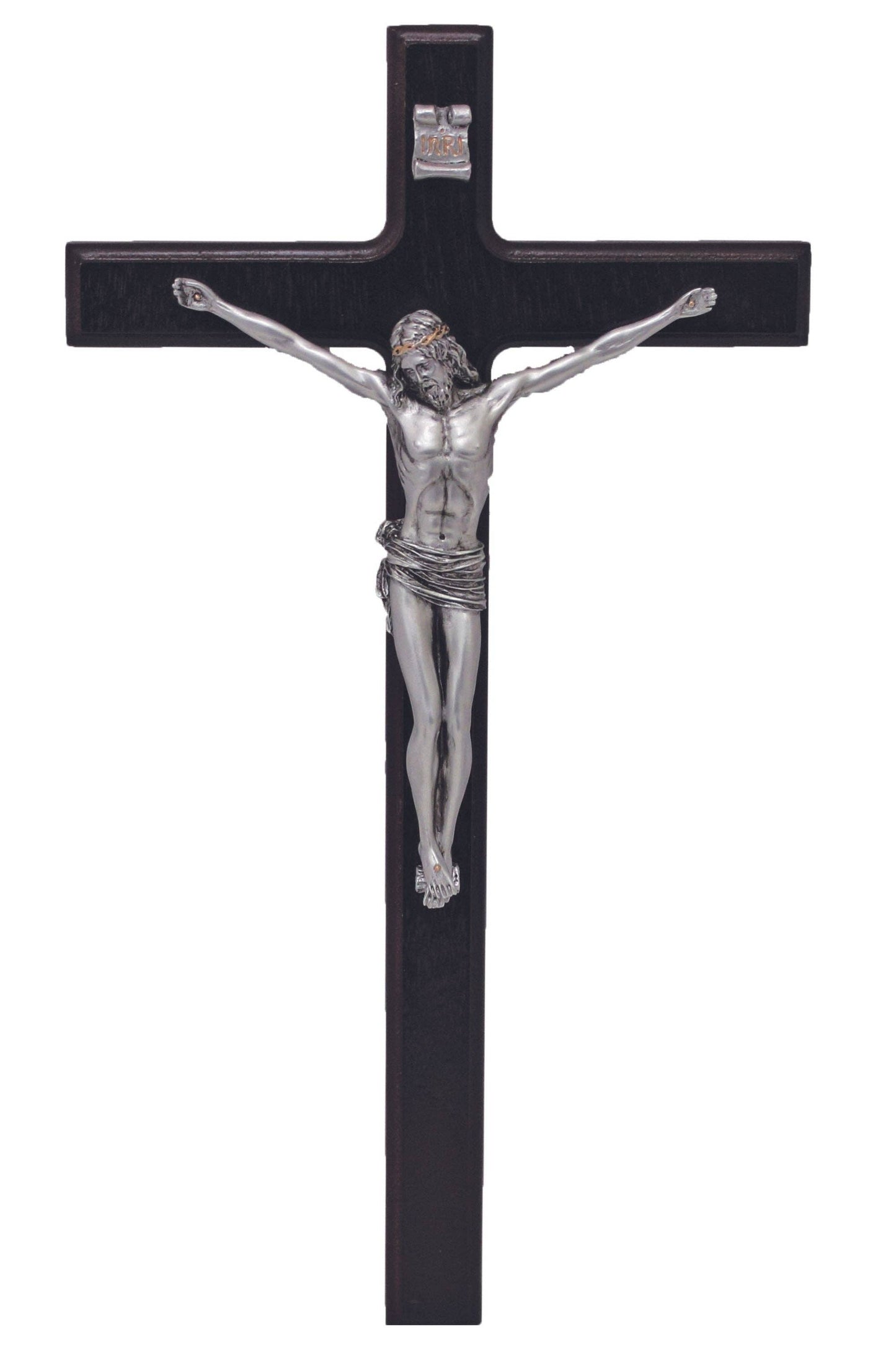 Wood Crucifix with Pewter Style Corpus 10.5"