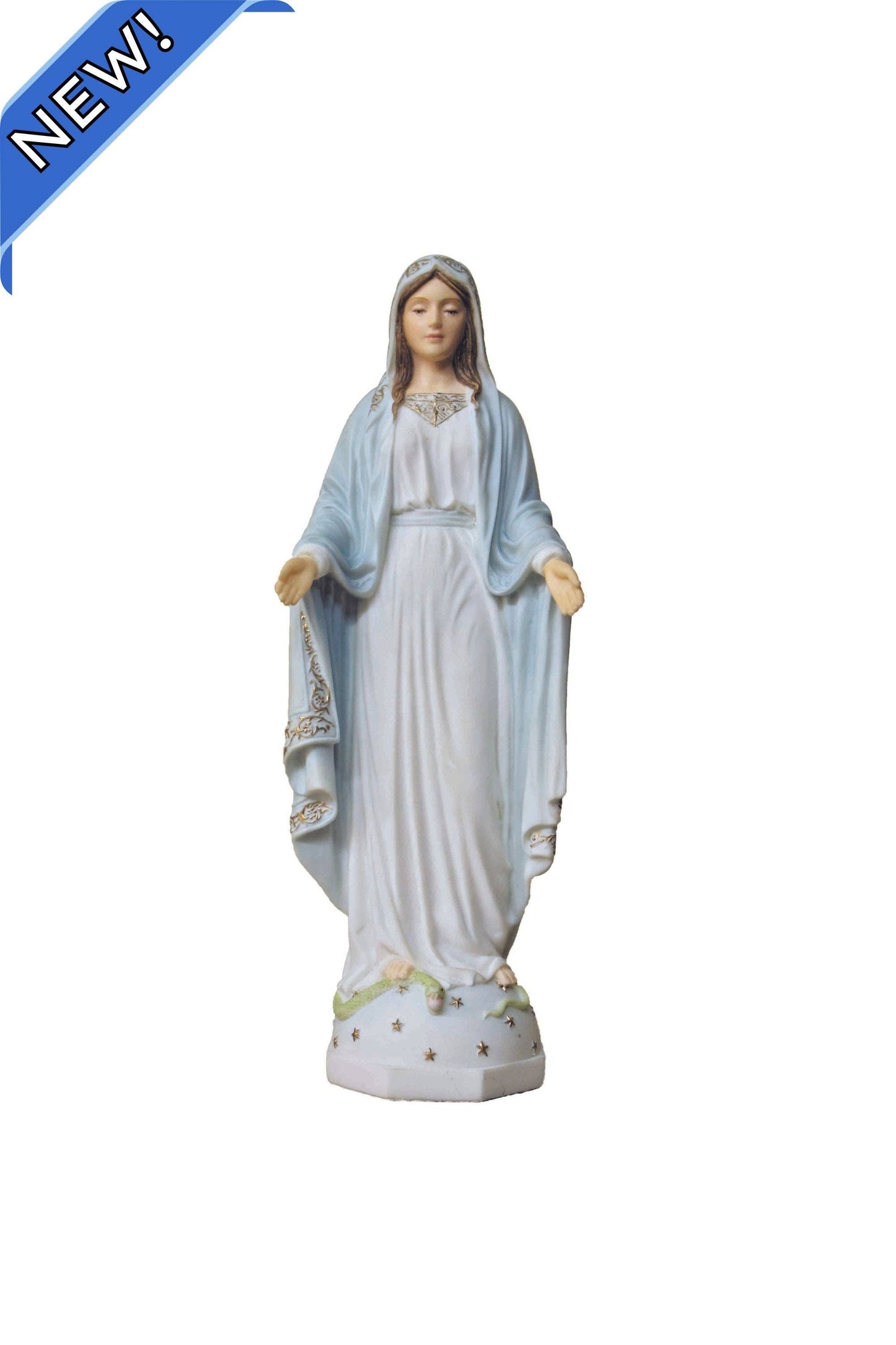 Lady of Grace in White/Painted Features 9"