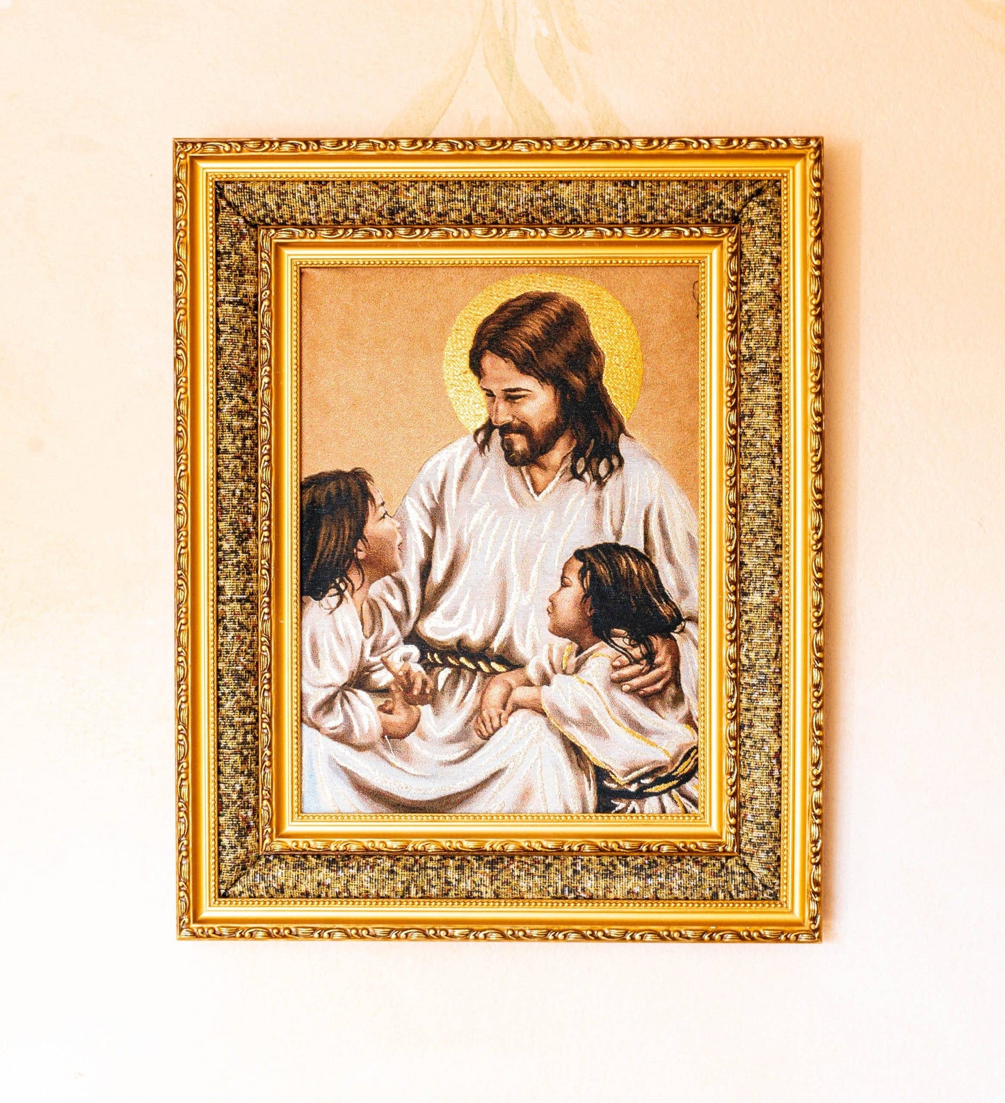 Jesus with Children  -Double Padded  (17" x 21")