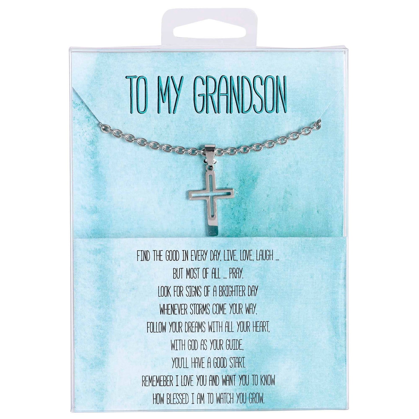 Necklace To My Grandson Cross W/Cutout