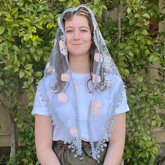 Mystic Rose Veil  -GRAY                 60" x 22"  (MOQ 1)