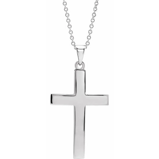 Sterling Silver Cross 18" Necklace