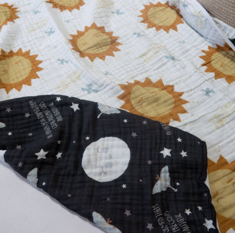 Brother Sun Large Organic Baby Quilt