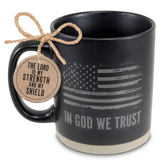 Mug In God We Trust Black 16 Oz.