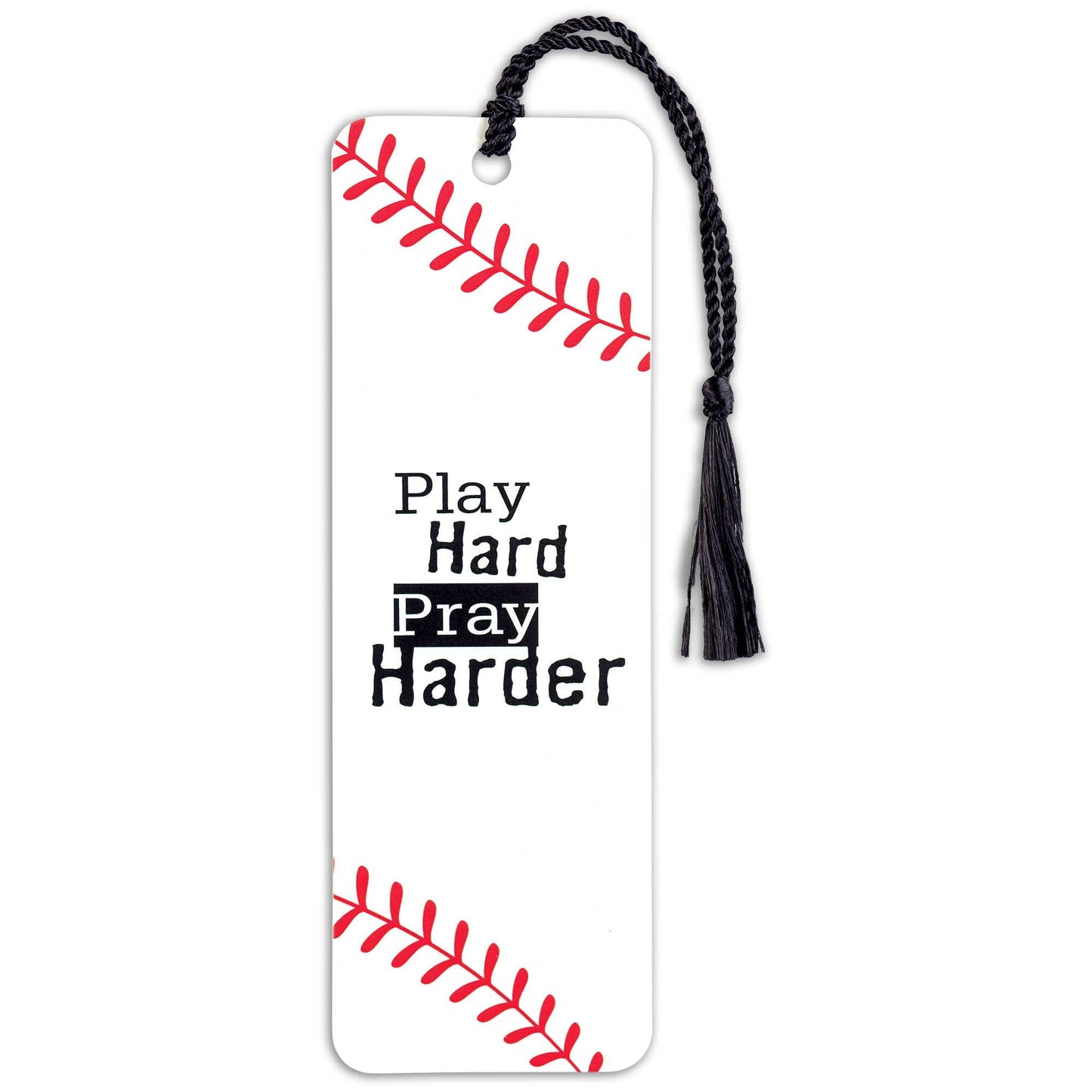 BASEBALL PLAY HARD PRAY TASSEL BOOKMARK