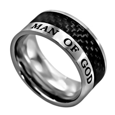 Carbon Fiber Black Ring "Man Of God"