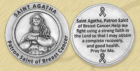 St. Agatha / Breast Cancer Pocket Token