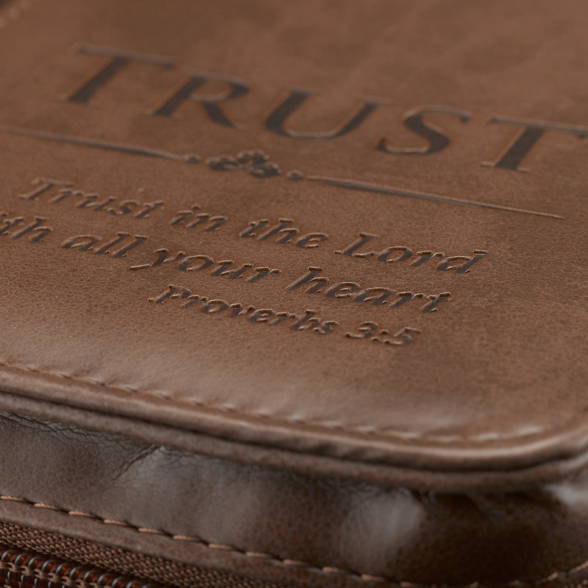 Trust In the Lord Brown Faux Leather Classic Bible Cover