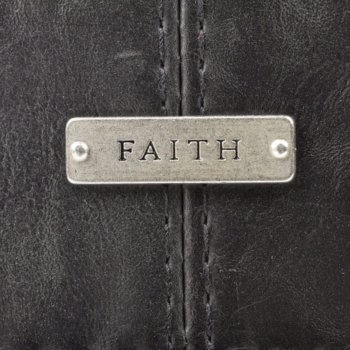 Faith Faux Leather Black Bible Cover