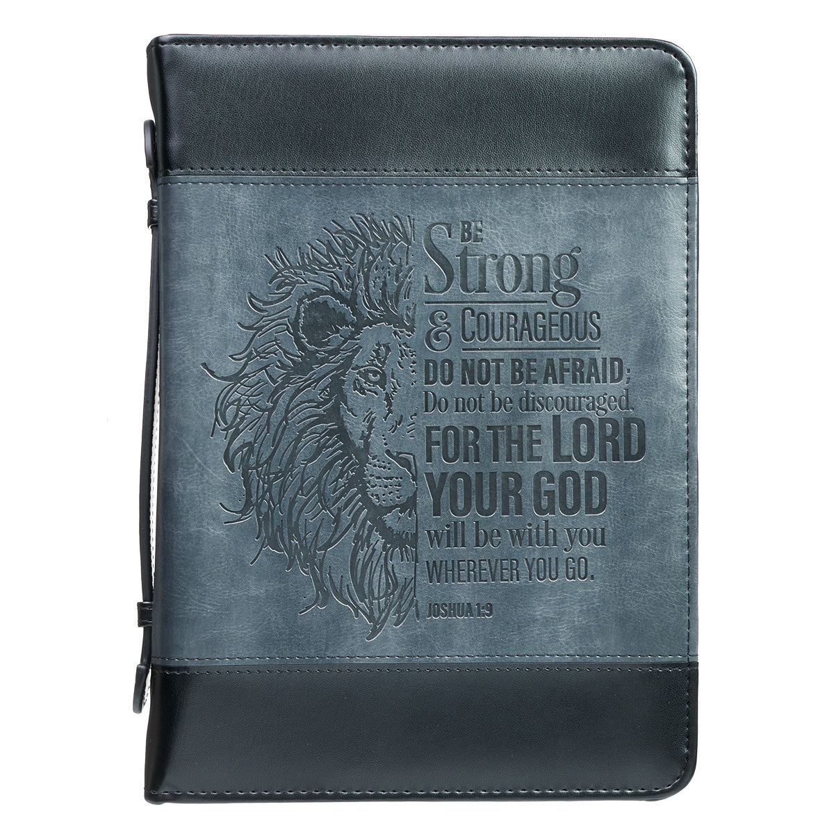 Be Strong Lion Two-Tone Faux Leather Bible Cover