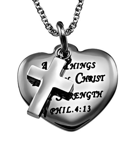 "Christ is my Strength" Sweetheart Necklace