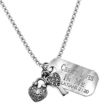 "Christ Lives In Me" Charm Necklace