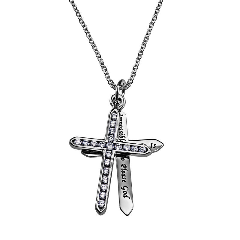 "Faith" Twin Cross Necklace