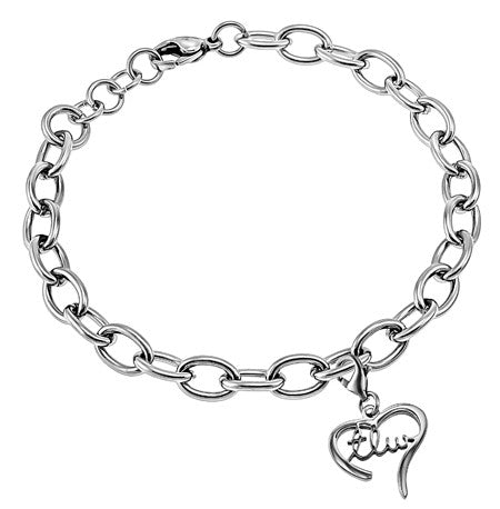 Handwriting Heart Bracelet "True Love Waits"