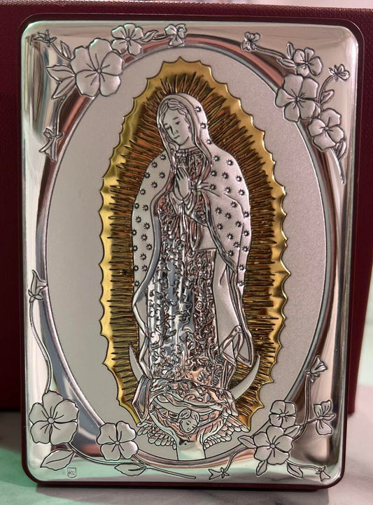 Our Lady of Guadalupe Sterling Plate Desk Plaque