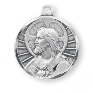 Sterling Silver Scapular Medal with 24" Chain