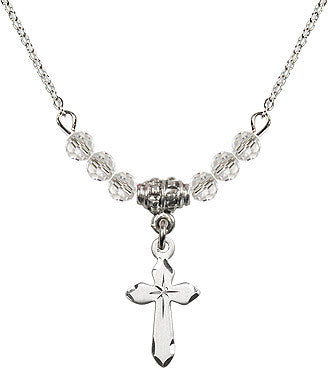 Crystal Bead Cross Necklace