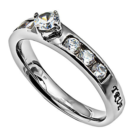 Princess Solitaire Ring "True Love Waits"