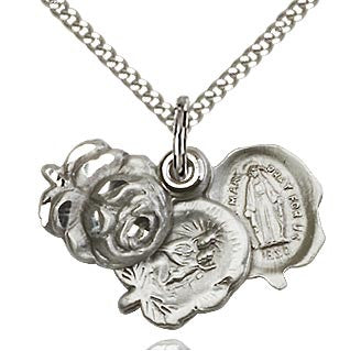 Rosebud Miraculous Medal Necklace
