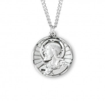 1" Sterling Silver Scapular Medal with 24" Chain