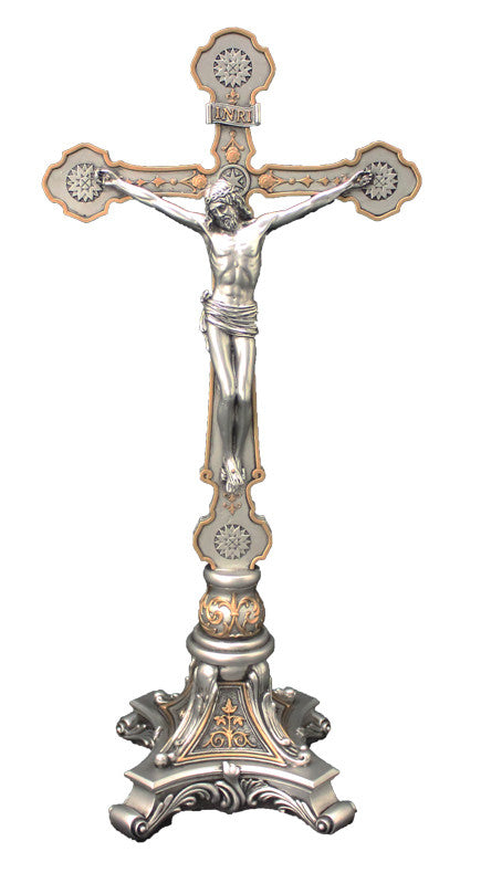 Veronese Standing Crucifix Pewter Style 13"