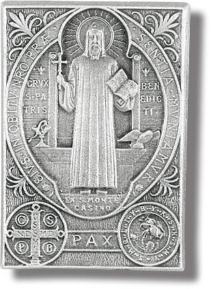 St. Benedict Pewter Visor Clip
