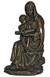 St. Anne with Mary, cold cast bronze, 7.5"