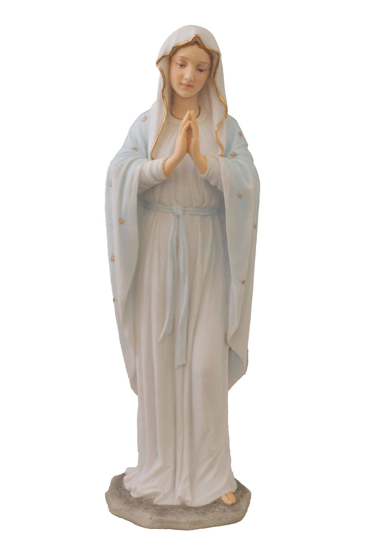 Praying Virgin in White with Gold 11.75"