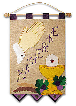 First Communion Banner Kit - Praying Hands (Purple)