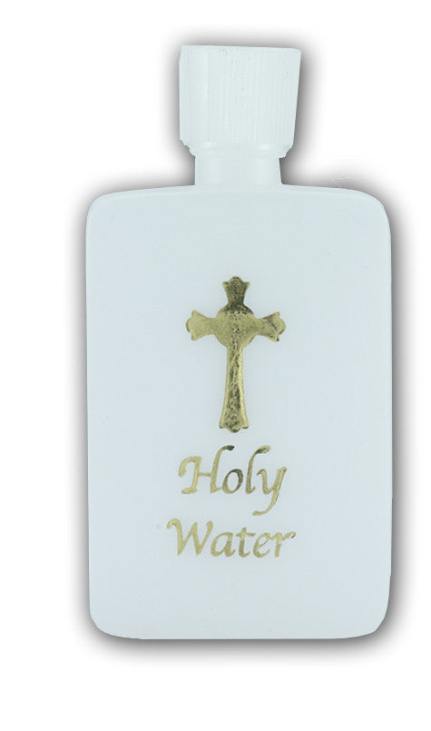 Gold Stamped 4 oz Holy Water Bottle