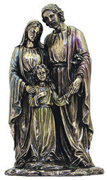 Holy Family, 1pc,lightly hand-painted cold cast bronze,10"
