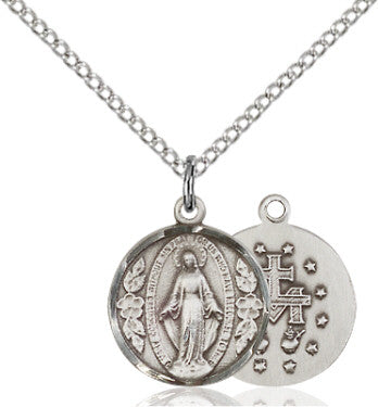 Miraculous Medal Round with 18" Chain