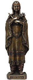 St. Kateri Tekakwitha, in lightly hand-painted cold-cast bronze, 8"