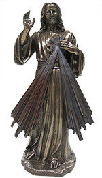 Divine Mercy, Cold-Cast Bronze, Lightly Hand-Painted, 12"