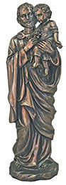 St. Joseph and Child in gold cast bronze, 11"